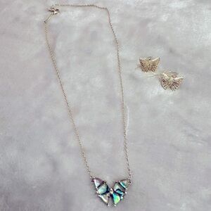 Kendra Scott Butterfly necklace and earrings